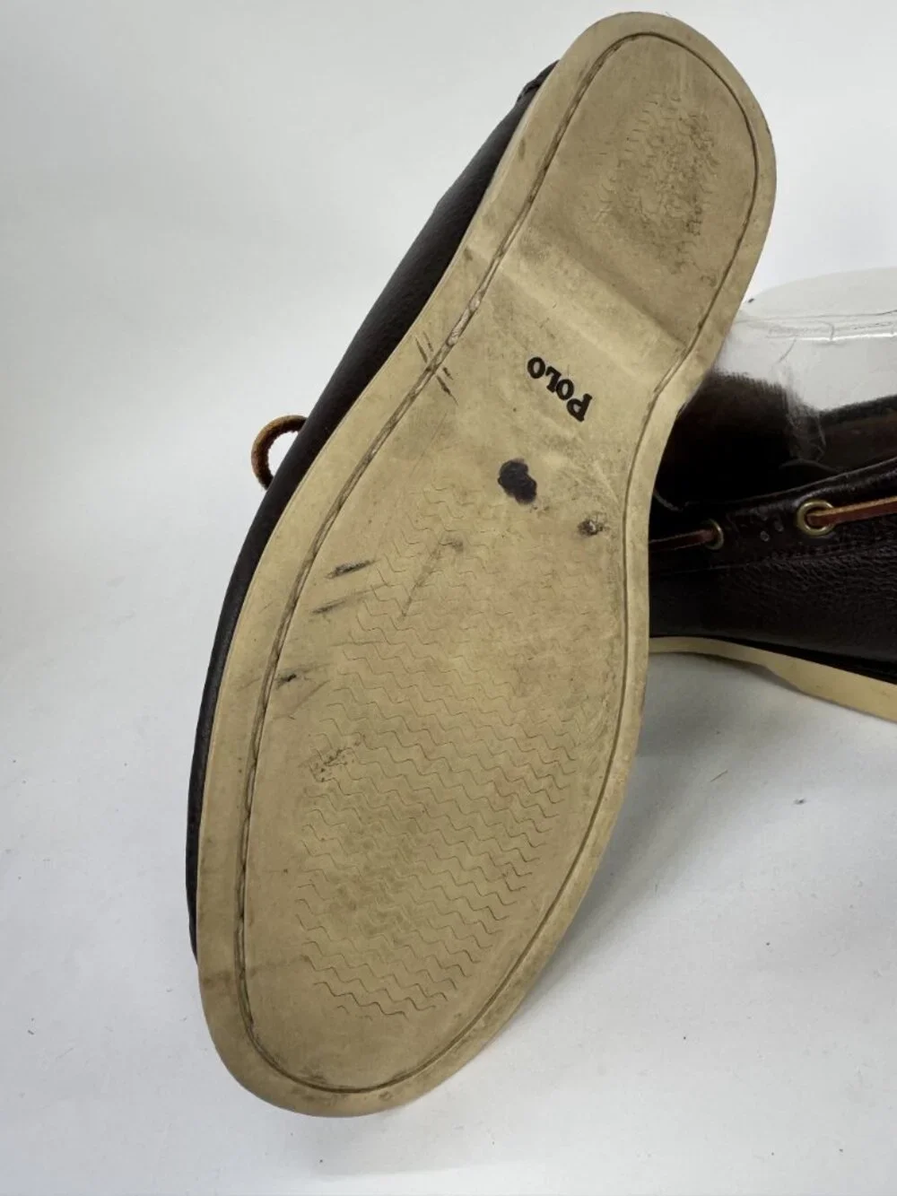 Polo Ralph Lauren Bienne II Mens Leather Boat Shoes Brown 9.5D Casual Comfort Du